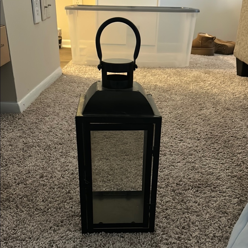 Sleek Black Lantern with Elegant Accents